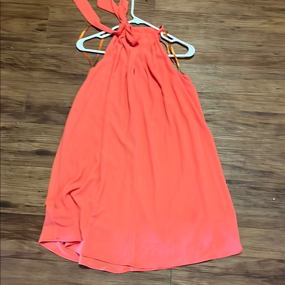 Vibrant Orange Halter Neck Women’s Dress